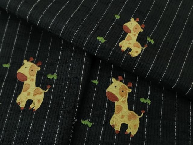 平和屋着物■極上　訪問着　紬地　刺繍　麒麟　キリン　逸品　DZAA6910kh5