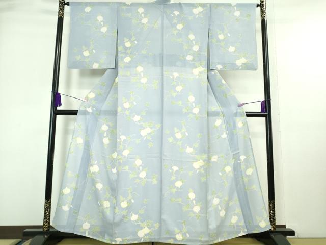 平和屋着物■極上　夏物　小紋　朝顔　逸品　DZAA6916kh5