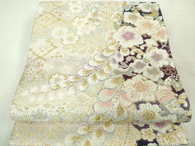 平和屋□極上 振袖・長襦袢・袋帯・帯締め・帯揚げセット 駒刺繍 舞蝶花文