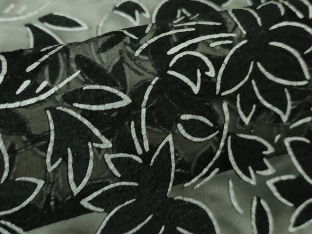 平和屋着物□極上 夏物 小紋 レース 花間道 黒地 逸品 DZAA6930kh5