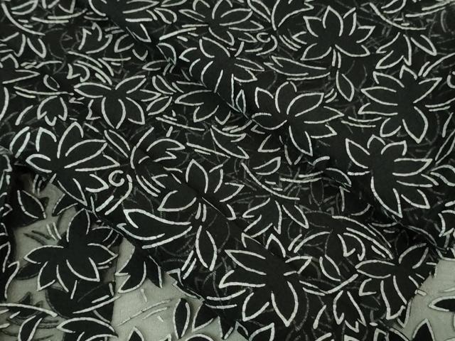 平和屋着物■極上　夏物　小紋　レース　花間道　黒地　逸品　DZAA6930kh5 平和屋着物□極上 夏物 小紋 レース 花間道 黒地 逸品 DZAA6930kh5