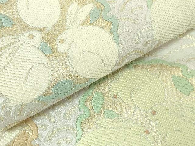 平和屋着物□極上 六通柄袋帯 唐織 雪輪兎 金糸 逸品 DZAA7012kh5