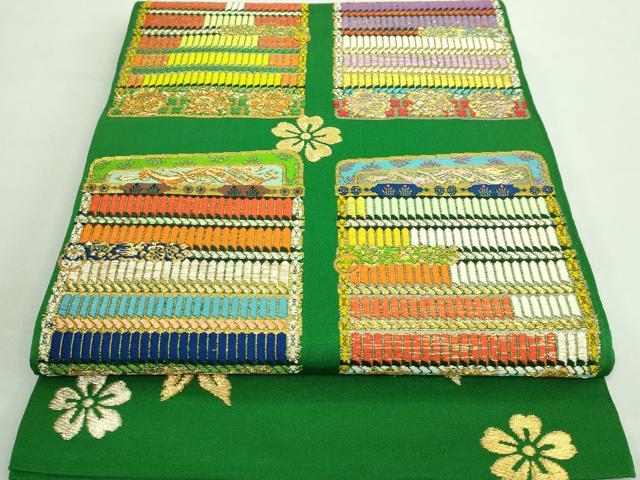 平和屋本店■最高級　龍村平蔵製　太鼓柄　本袋帯　威毛錦　金銀糸　逸品　DZAA7014kh5