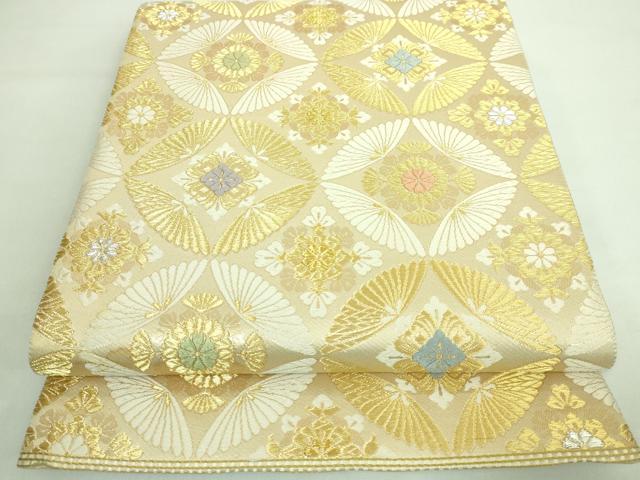 平和屋着物■極上　六通柄袋帯　唐織　七宝花菱文　金銀糸　逸品　DZAA7015kh5