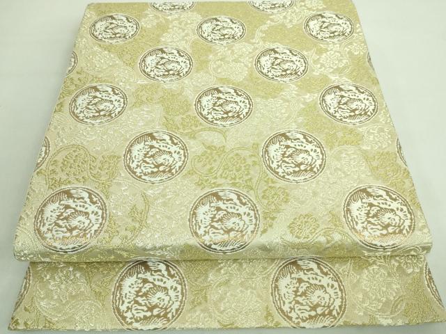 平和屋着物■極上　六通柄袋帯　唐織　更紗花鳥丸文　金糸　逸品　DZAA7016kh5