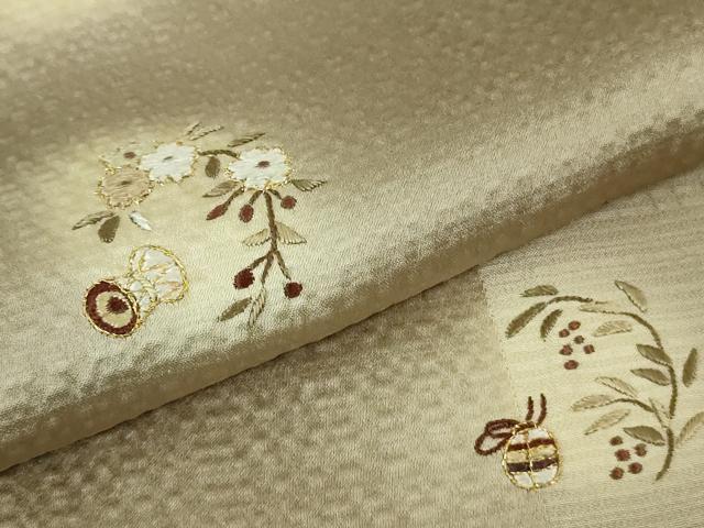 平和屋着物■極上　訪問着　総刺繍　草花文　蛍暈し　金糸　逸品　DZAA7066kh5 平和屋着物□極上 訪問着 総刺繍 草花文 蛍暈し 金糸 逸品