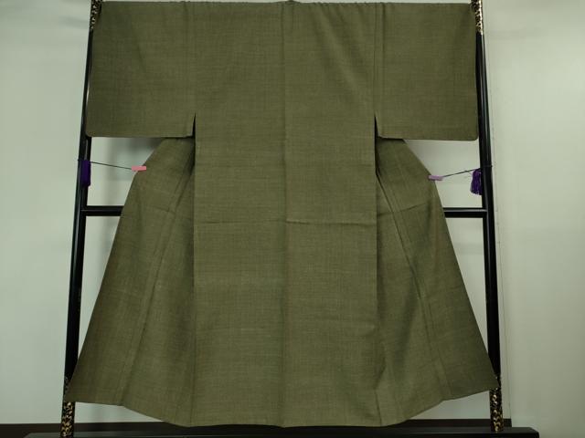 平和屋本店●極上　男性　本場結城紬 重要無形文化財 単衣 長襦袢セット　キングサイズ　藍媚茶色地　証紙付き　逸品　未使用　DZAA7070kh5_1