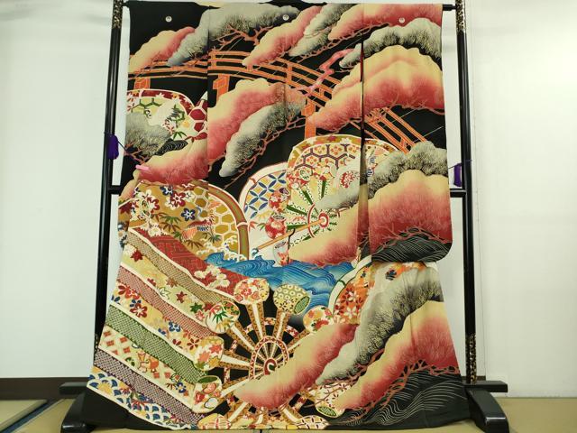 正絹 半幅帯 縮緬地 紫織庵謹製 大正ロマン風 ヒールと帽子 逸品 珍品 正絹 半幅帯 縮緬地 紫織庵謹製 大正ロマン風 ヒールと帽子 逸品