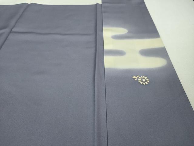 平和屋着物□極上 訪問着 駒刺繍 松葉 竹 花 藤鼠色地