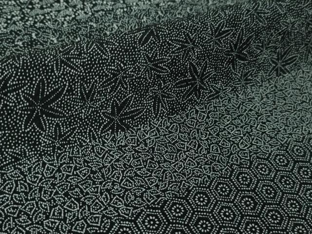 平和屋本店□極上 男性 江戸小紋 極小鮫小紋柄 憲法黒茶色地 