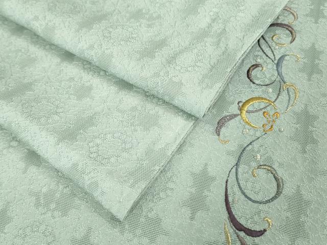 平和屋着物■極上　夏物　京都西陣・想屋謹製　色無地　刺繍　霞紋紗　白藍色　銀通し地　やまと誂製　逸品　未使用　DZAA7120kh5