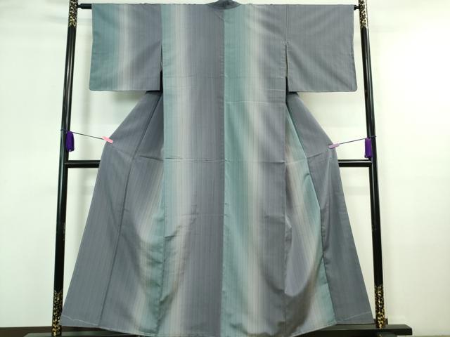 平和屋着物■極上　お召　間道　暈し染め　逸品　未使用　DZAA7127kh5