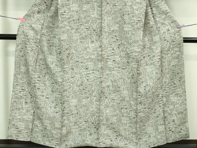 平和屋着物□極上 小紋 お召地 草花風景 逸品 DZAA7135kh5 小紋