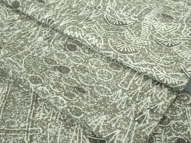 平和屋着物■極上　小紋　お召地　草花風景　逸品　DZAA7135kh5