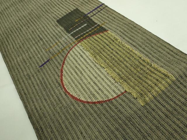 平和屋着物□極上 銀座もとじ 八寸名古屋帯 紬地 抽象文様