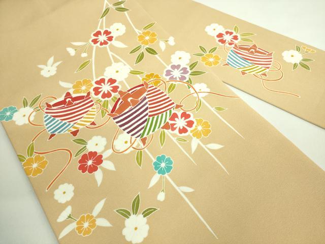 平和屋着物○東京友禅 熊谷好博子 塩瀬 九寸名古屋帯 杢目文 正絹 逸品