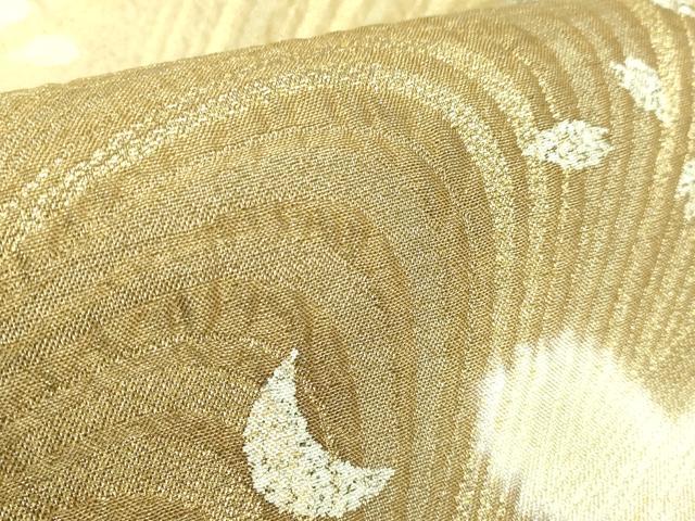 平和屋着物□極上 両面 全通柄袋帯 雪輪舞桜 横段文