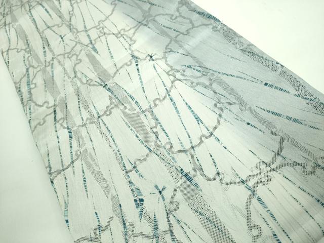 平和屋着物□極上 両面 全通柄袋帯 絞り 雪輪重ね よろけ間道