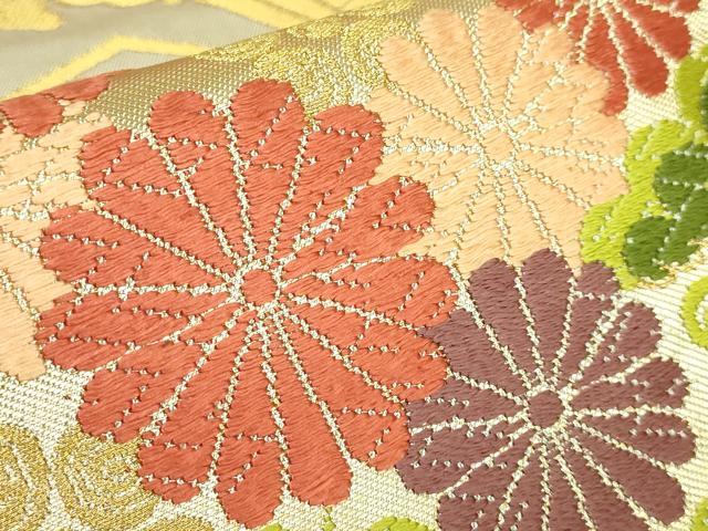 袋帯 新品仕立済 西陣 弥栄織物謹製 揺らぎ縞 さくらんぼ 袋帯 新品