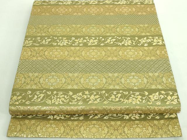 平和屋着物■極上　西陣織　陰山織物謹製　箔屋清兵衛　六通柄袋帯　正倉院間道　金糸　逸品　DZAA7197kh5