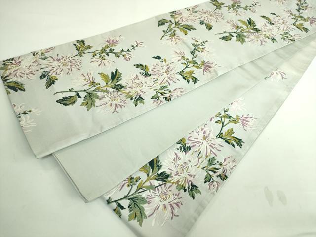 平和屋着物■極上　ファッションブランド　hiromichi nakano ヒロミチナカノ　六通柄袋帯　唐織　乱菊　金糸　絹鼠色地　逸品　DZAA7228kh5 平和屋着物□極上 ファッションブランド hiromichi nakano ヒロミチ