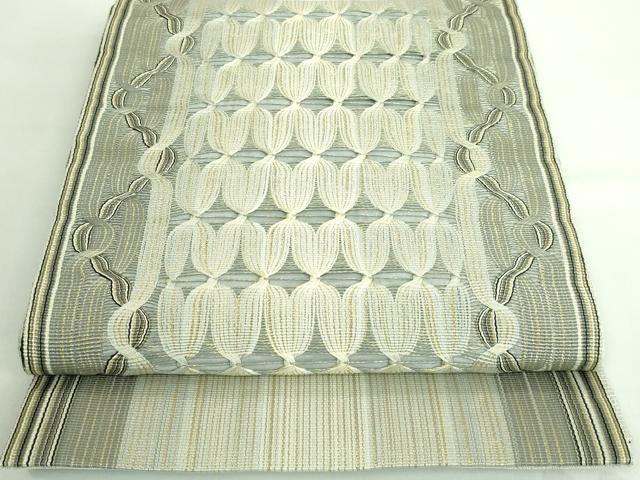 平和屋着物■極上　ひなや工房　くむ・あむ・おる　伊豆蔵明彦　唐織　太鼓柄袋帯　金糸　反端付き　逸品　DZAA7232kh5