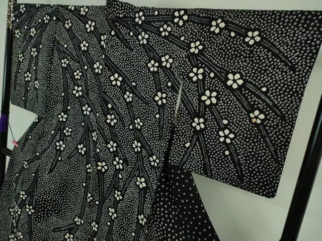 平和屋着物□極上 訪問着 絞り 枝垂れ花 黒地 逸品 DZAA7253kh5