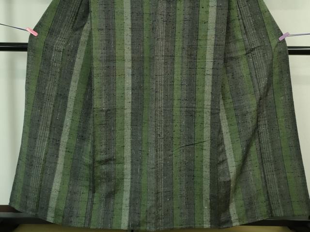 平和屋本店□希少 ざざんざ織 伊兵衛織 縞 正絹 逸品 未使用 KAAA1040kk4