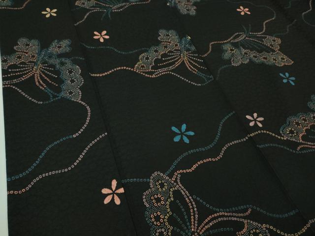 【振袖フルセット】極美品 紗綾形地紋 花扇文 7点セット 華やかな振袖 着物 青色 花柄 華徒然×吉木千沙都振袖ネットレンタル