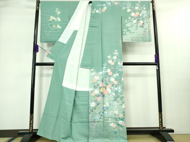 平和屋着物□極上 訪問着 友禅 作家物 芳翠 たたき染め 枝菊