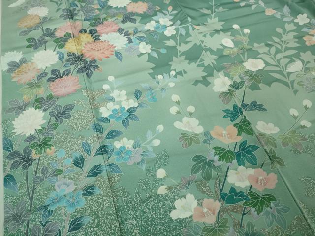 平和屋着物□極上 訪問着 友禅 作家物 芳翠 たたき染め 枝菊