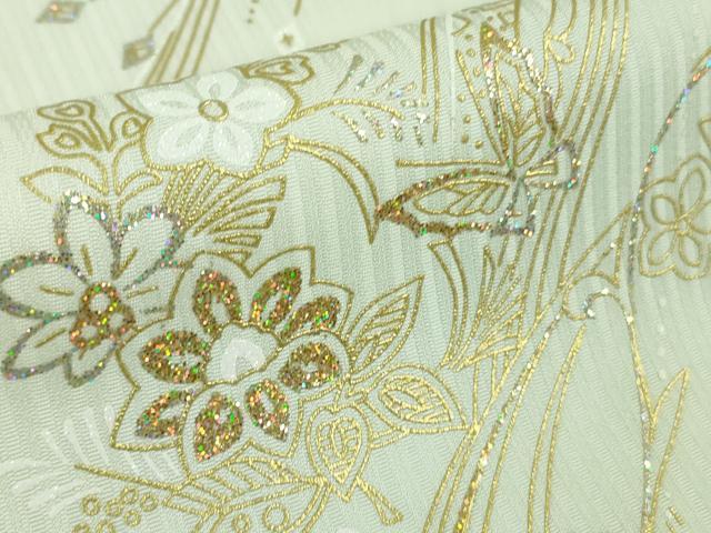 平和屋本店□極上 訪問着 舞蝶花文 暈し染め 金銀彩