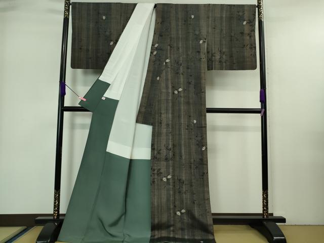 平和屋着物■極上　伝統工芸士　七代目　吉澤与市　紬　絞り　葵　100亀甲　証紙付き　逸品　未使用　DZAA8113kh5 平和屋着物□極上 伝統工芸士 七代目 吉澤与市 紬 絞り 葵