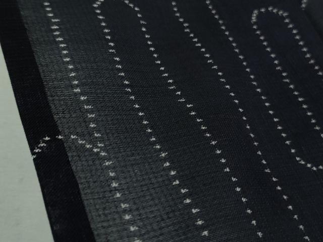 平和屋着物□極上 夏物 本塩沢 夏塩沢 壺垂れ 鉄紺色地 証紙