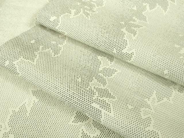 平和屋着物■極上　本塩沢　単衣　草葉シルエット　逸品　未使用　DZAA7295kh5