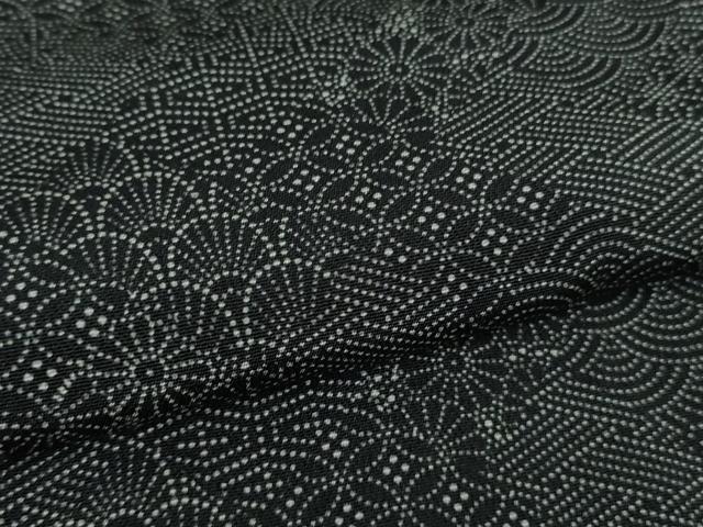 平和屋着物■極上　伝統工芸　伊勢型写　伝統工芸士　喜三郎　江戸小紋　寄せ小紋柄　黒地　反端付き　逸品　DZAA7300kh5 平和屋着物□極上 伝統工芸 伊勢型写 伝統工芸士 喜三郎 江戸小紋