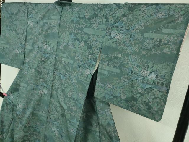 平和屋着物□極上 都喜ヱ門 本場大島紬 紬萬葉 勧修寺庭園 藤絹織物