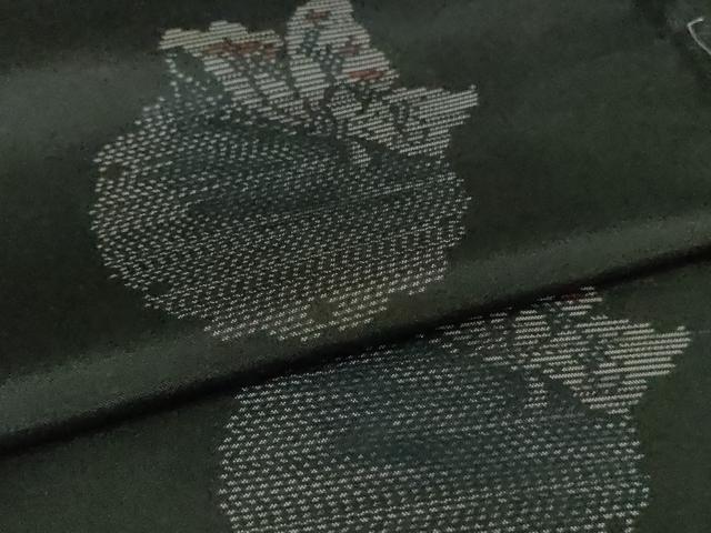 D345 越後夏大島　本場大島紬　夏着物　雪輪　正絹　証紙付き　未使用極美品 未使用品 本場大島紬 雪輪 証紙付き D345 越後夏大島 本場大島紬 夏着物