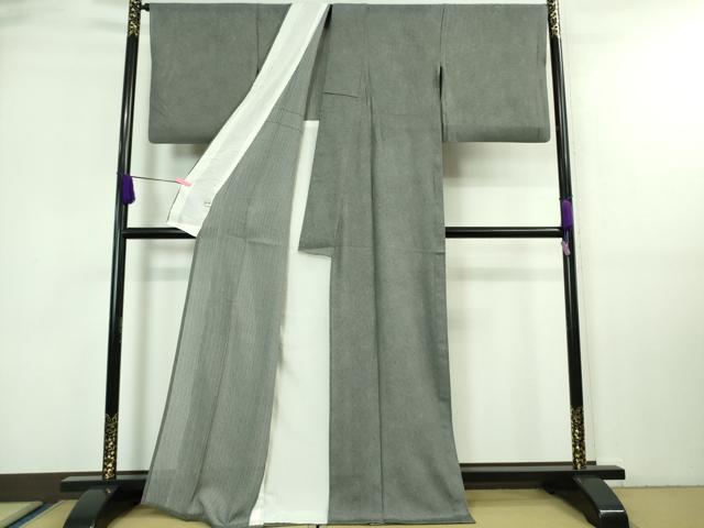 平和屋着物■極上　夏物　江戸小紋　両面染　絽　鮫小紋柄　黒地　まるやま扱い　反端付き　逸品　DZAA7344kh5_2