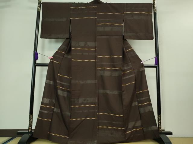 平和屋本店■極上　訪問着　お召地　紗袷　ピエロ　サーカス　黒鳶色地　さが美扱い　逸品　DZAA7357kh5