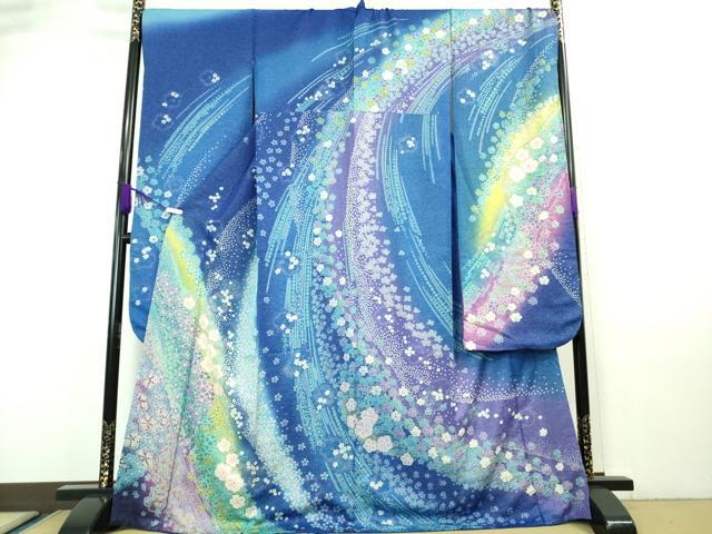 平和屋着物■極上　振袖　舞花文　暈し染め　金彩　金通し地　逸品　DZAA7366kh5