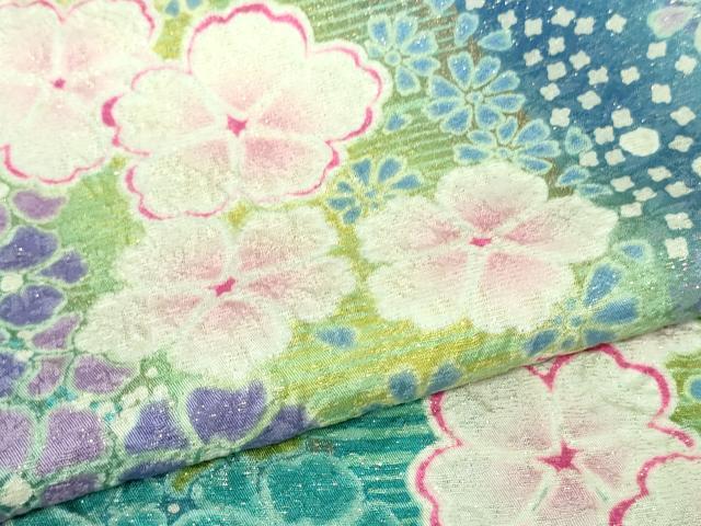 平和屋着物□極上 振袖 舞花文 暈し染め 金彩 金通し地 逸品