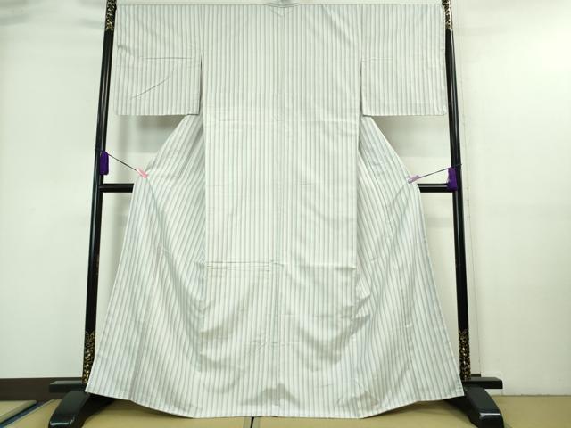 平和屋着物□極上 白山紬 背抜き仕立て 縞 やまと誂製 逸品 未使用