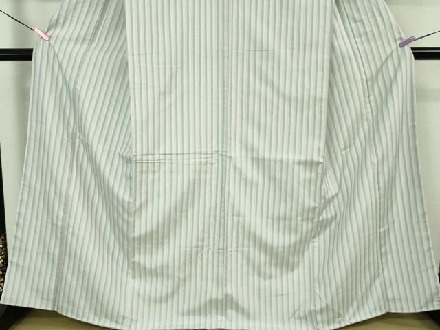 平和屋着物□極上 白山紬 背抜き仕立て 縞 やまと誂製 逸品 未使用