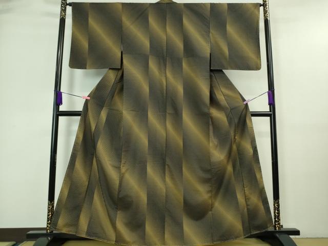 平和屋着物■極上　紬　斜線文　逸品　未使用　DZAA7385kh5