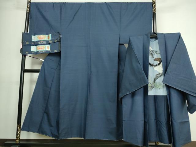 平和屋着物■極上　男性　本場大島紬　アンサンブル　久野織物謹製　さが美扱い　証紙付き　逸品　未使用　DZAA7405kh5