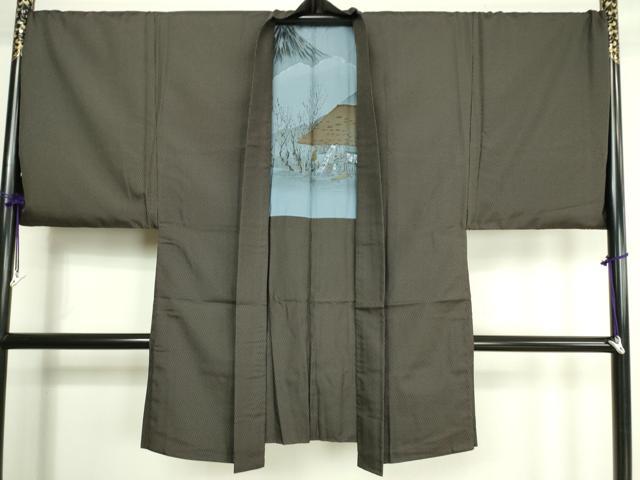 平和屋着物□極上 男性 本場大島紬 アンサンブル キングサイズ 長羽織