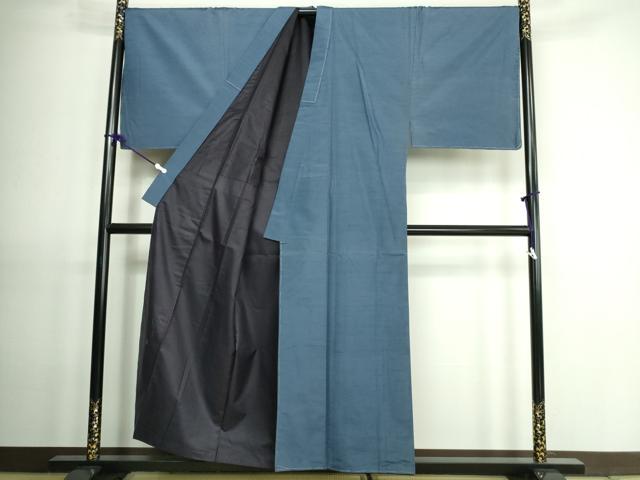 平和屋本店■極上　夏物　男性　生紬　色無地　紫苑色　逸品　未使用　CYAA2331s5 平和屋本店□極上 夏物 男性 生紬 色無地 紫苑色 逸品 未使用