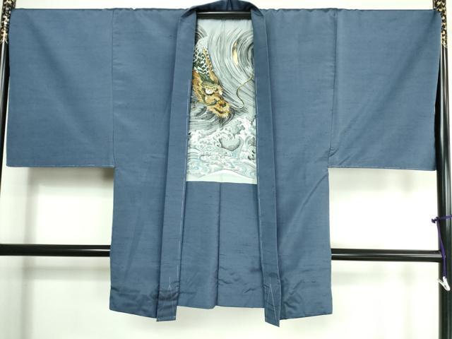 平和屋着物□極上 男性 紬 アンサンブル キングサイズ 長羽織 色無地  