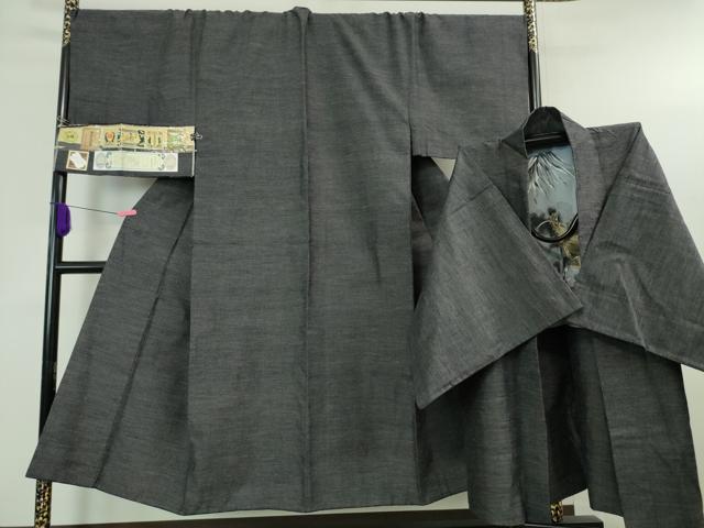 平和屋着物□極上 男性 本場真綿絢結城紬 アンサンブル キングサイズ  